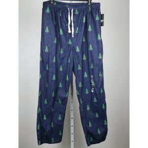 Brooklyn Cloth Men’s Christmas Pajama Pants Size S Navy Blue Tree Print Pants
